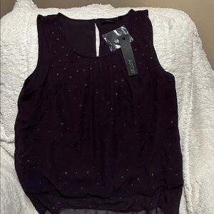 Apt. 9 Women's Dark Purple Sleeveless Blouse